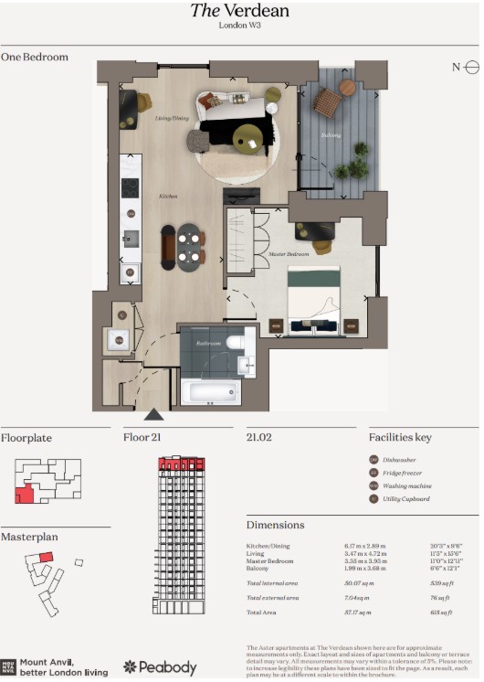 B3.21.02,, The Verdean, London floorplan