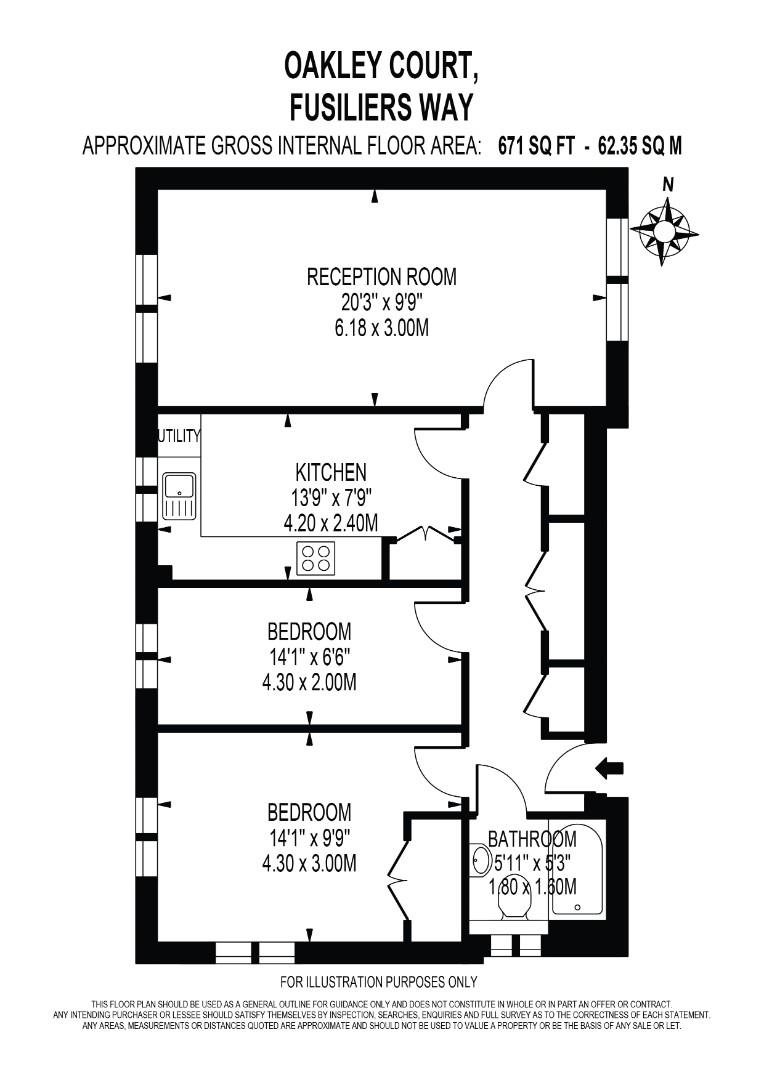 Oakley Court, Flat 7, Fusiliers Way, Hounslow floorplan