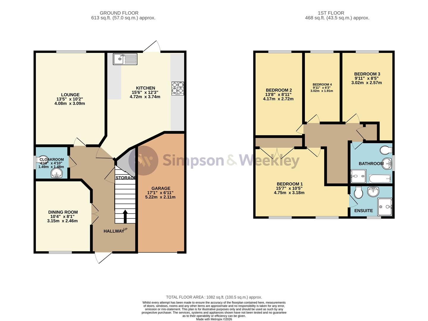 1, Leighton Close, Wellingborough floorplan