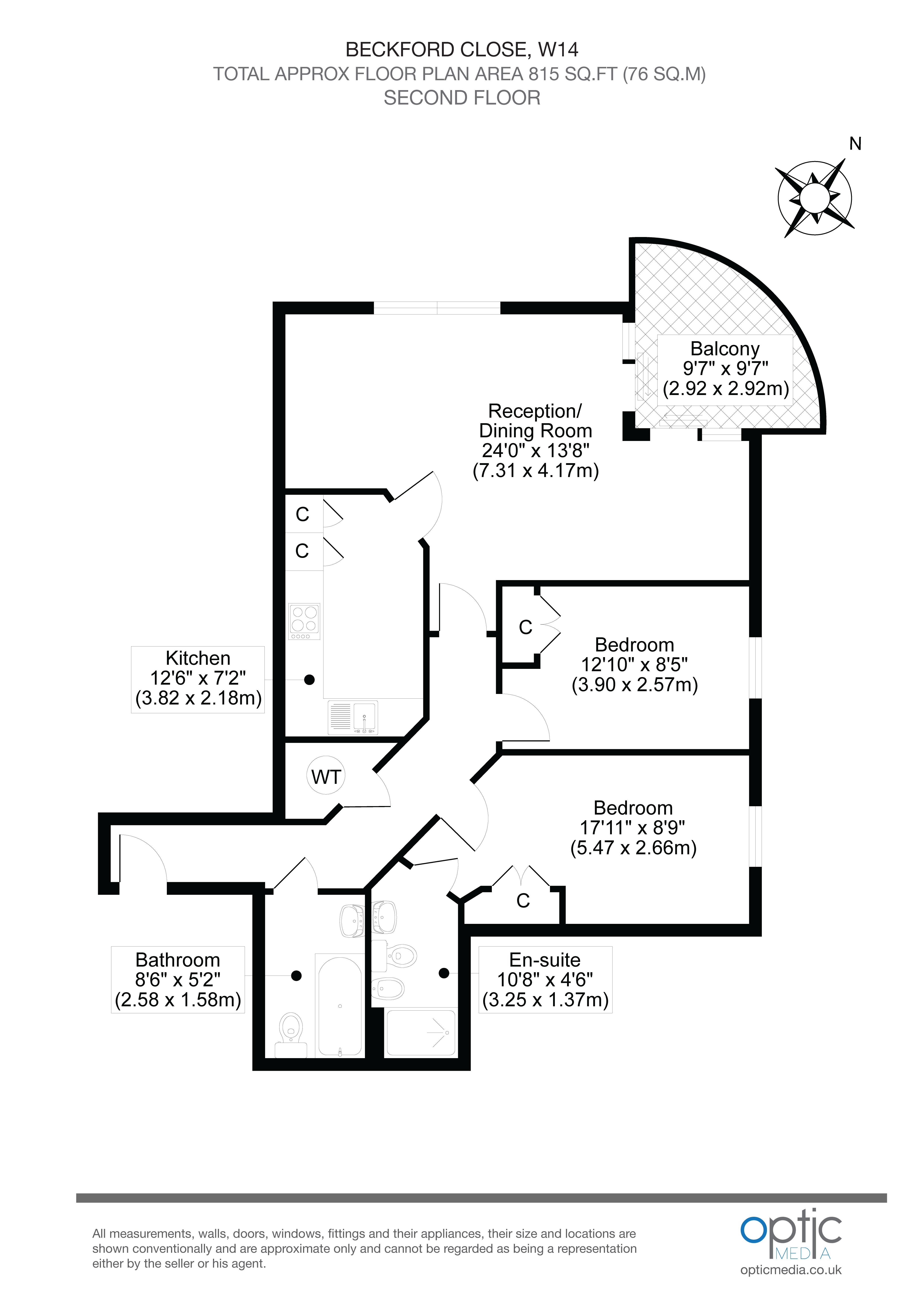 129, Warren House, Warwick Road, London floorplan
