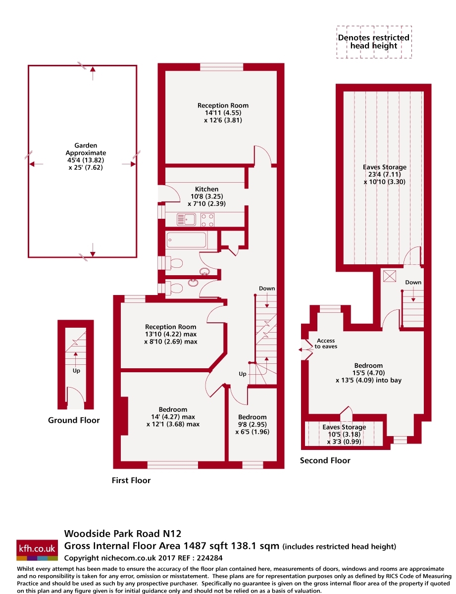 First Floor Flat, 9, Woodside Park Road, London floorplan