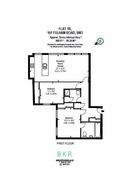 Flat 1B 161, Fulham Road, London floorplan