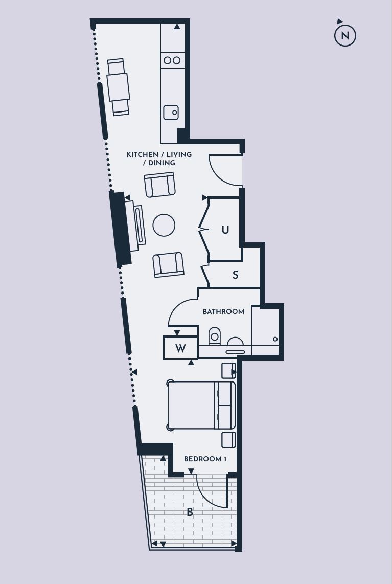 plot_146_studio, West Parkside, North Greenwich, North Greenwich floorplan