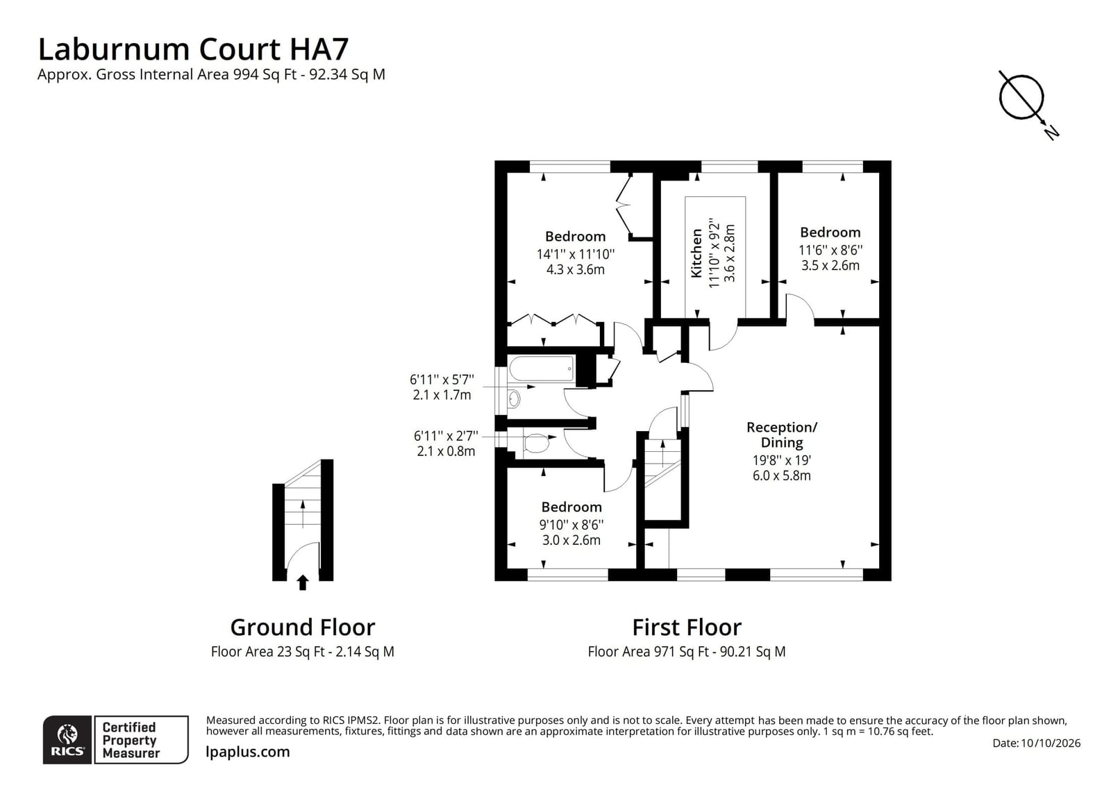 1, Laburnum Court, Stanmore floorplan