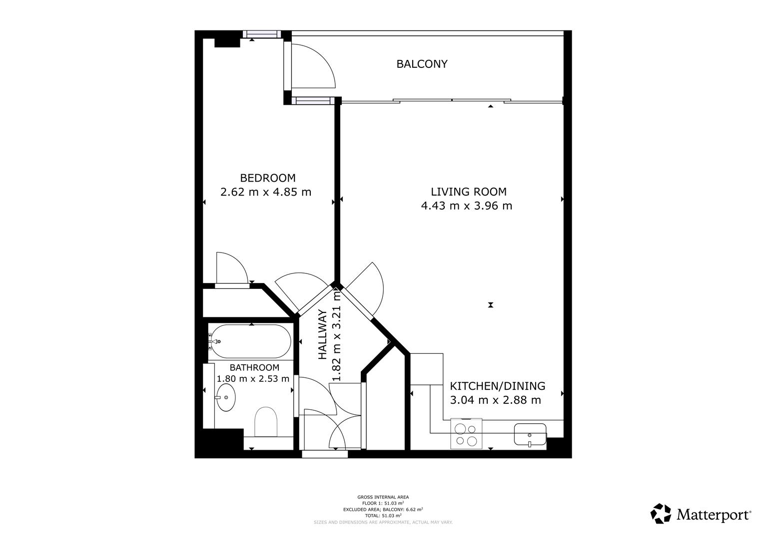 Apartment 609, McConnell Building, Jersey Street, Manchester floorplan