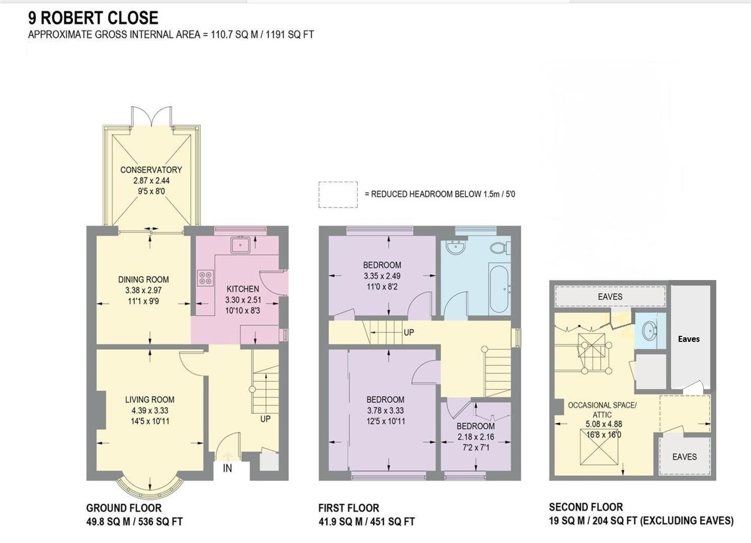 9, Robert Close, Dronfield floorplan