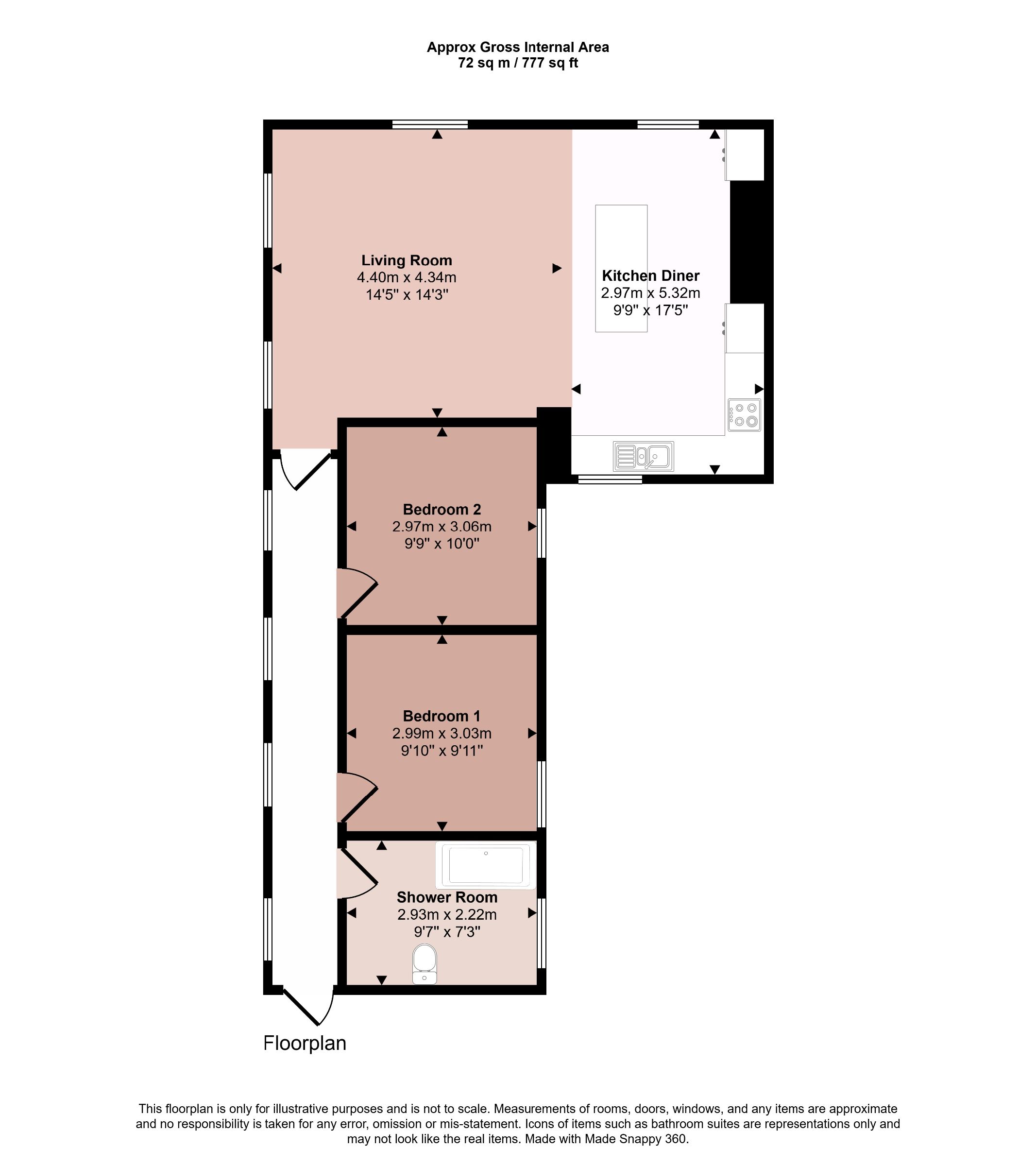 Apartment 1, 1 Butter Lane, Knaresborough floorplan