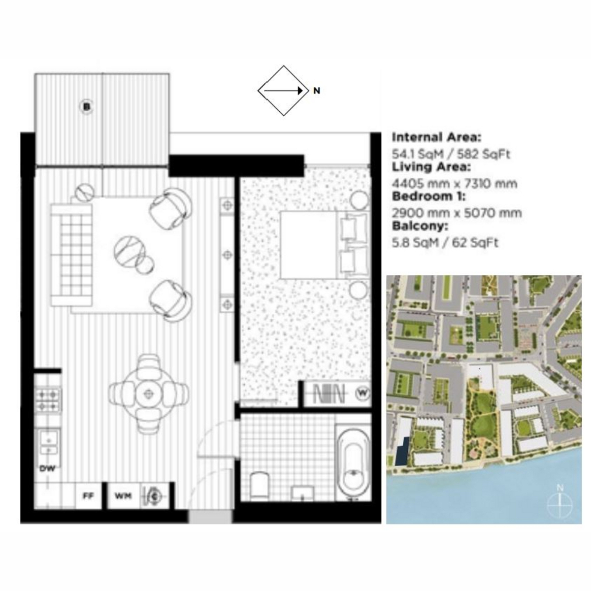 Flat 89 Fairwater House, 1, Bonnet Street, London floorplan