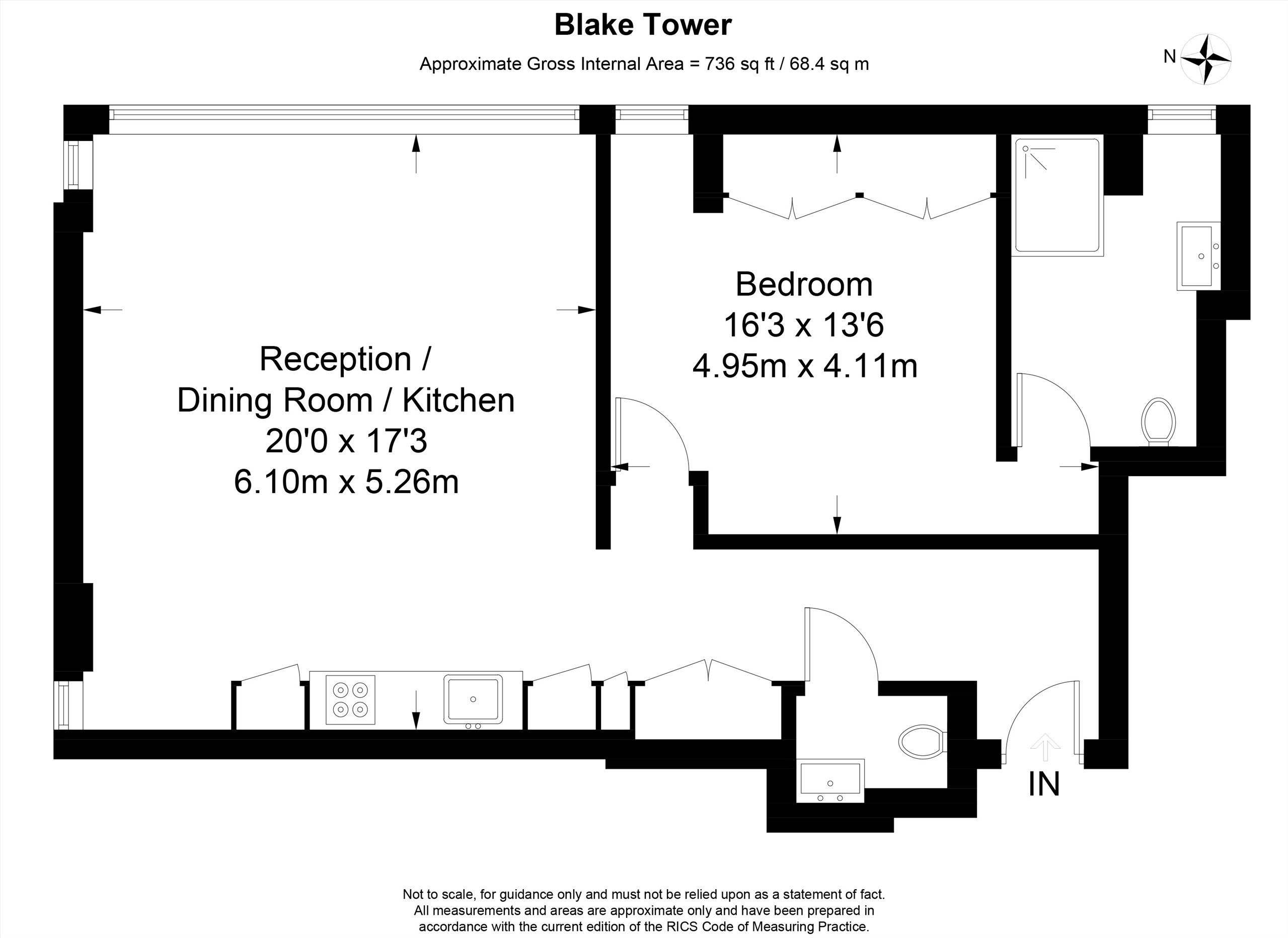 Flat 141, Blake Tower, 2, Fann Street, London floorplan