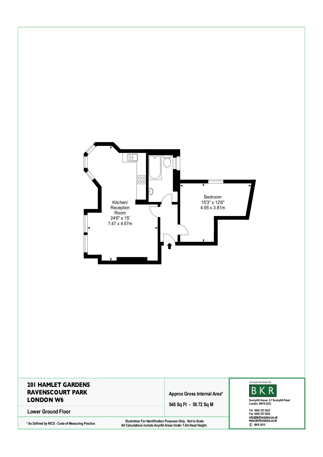 1 Bedrooms Flat to rent in Hamlet Gardens, London W6