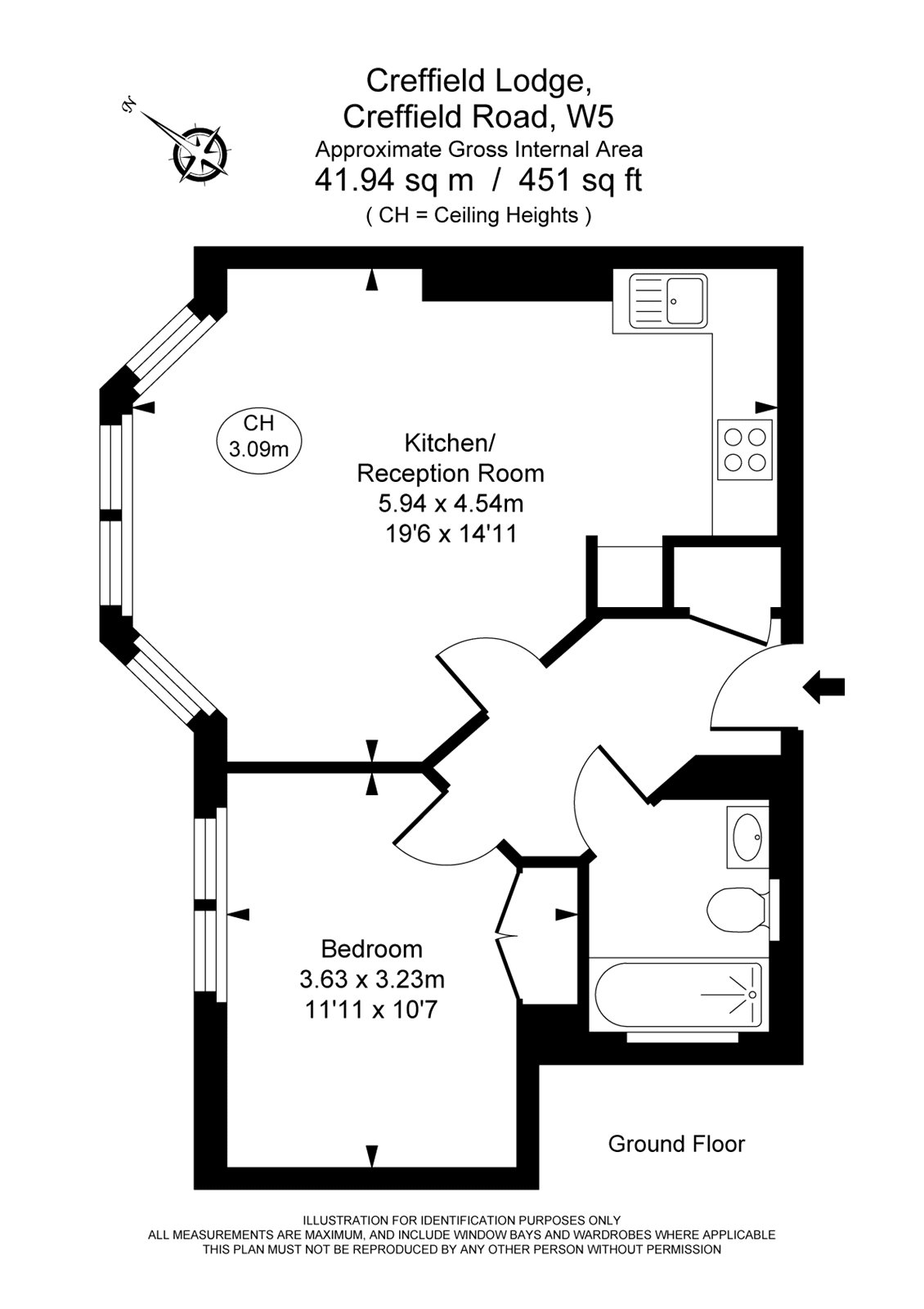 3,, Creffield Lodge, London floorplan