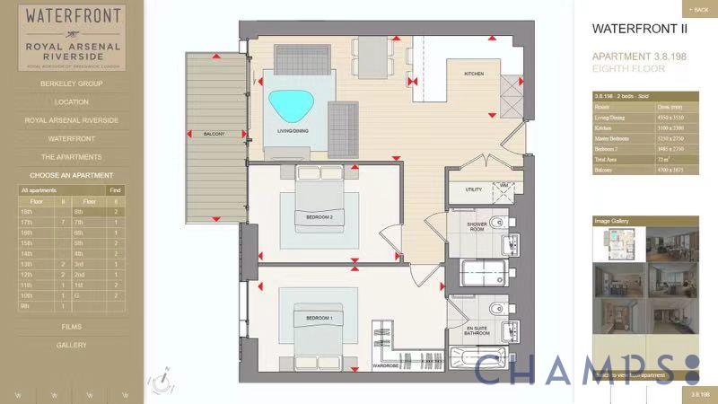 Flat 803, Deveraux House, London floorplan