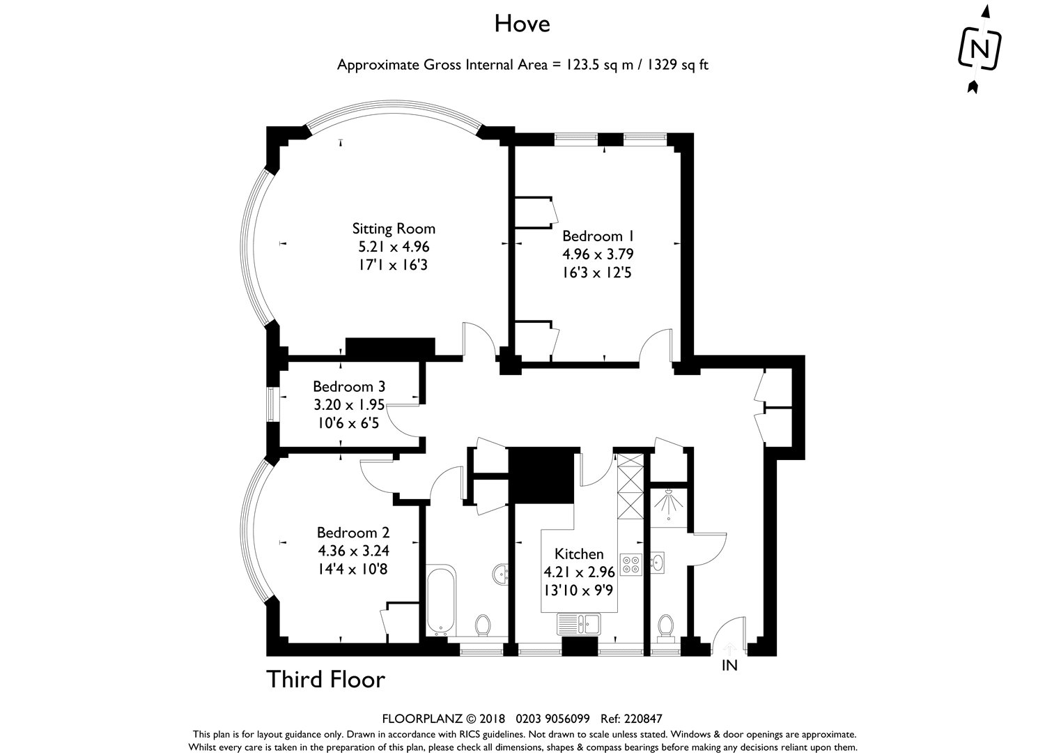 3 Bedrooms Flat for sale in Courtenay Gate, Courtenay Terrace, Hove, East Sussex BN3