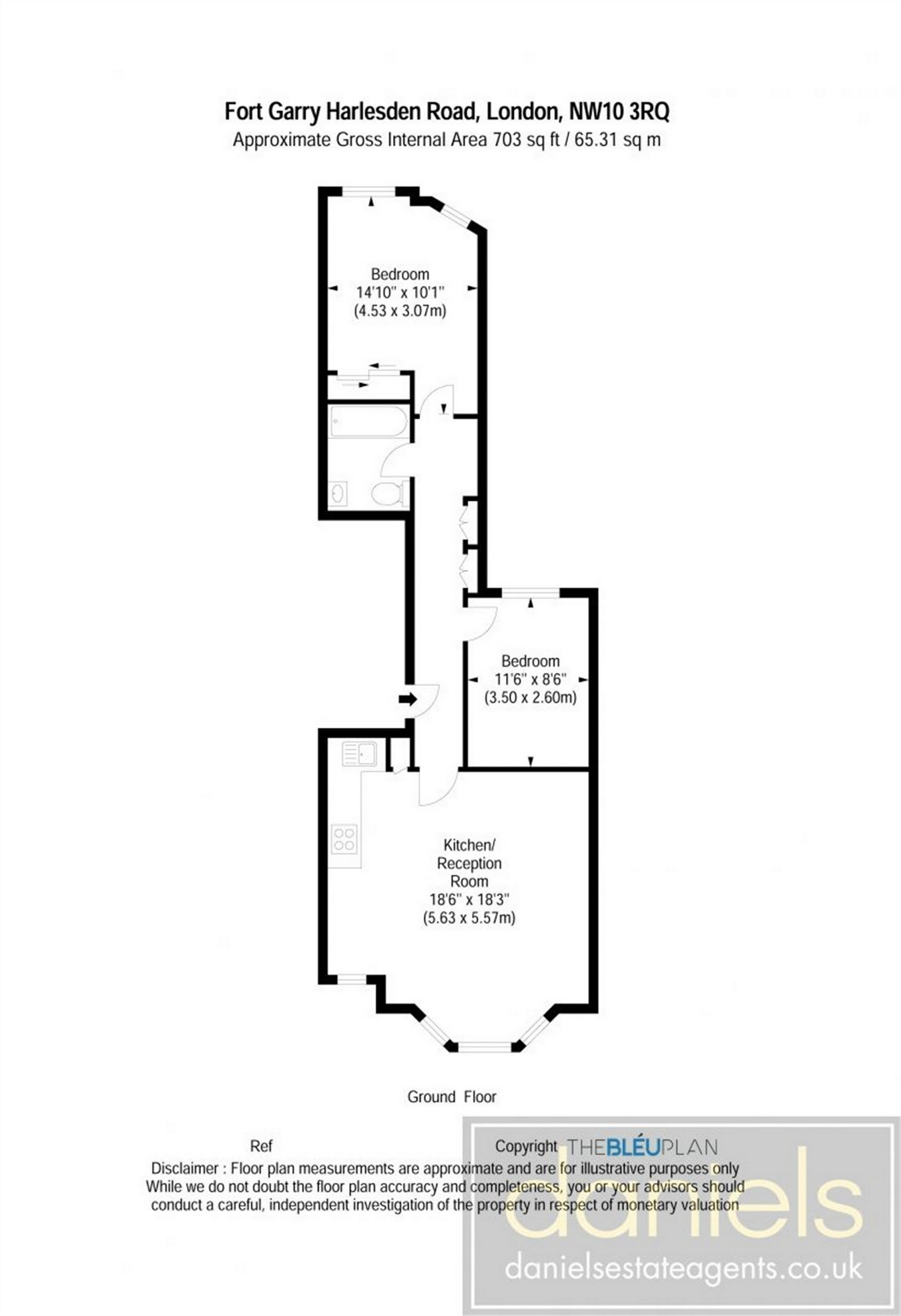 2 Bedrooms Flat to rent in Harlesden Road, Willesden, London NW10