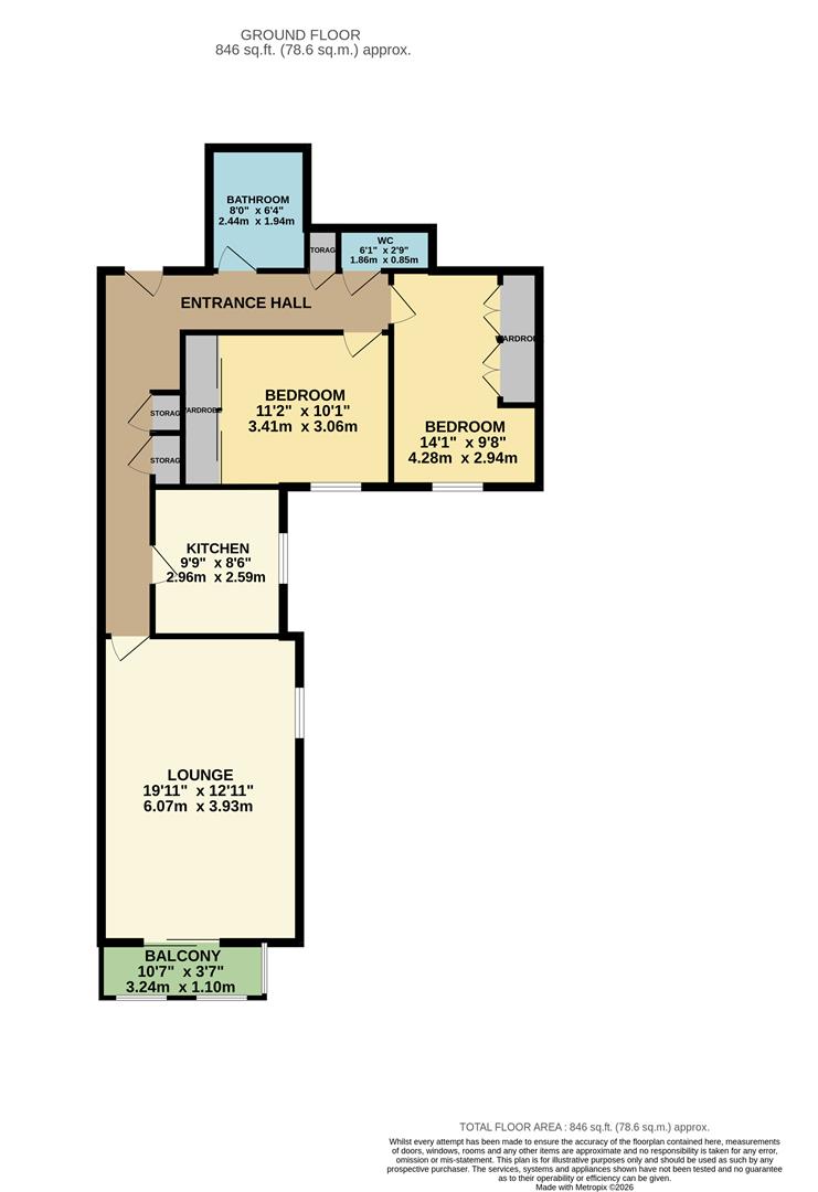 39 Balcombe Court, West Parade, Worthing floorplan