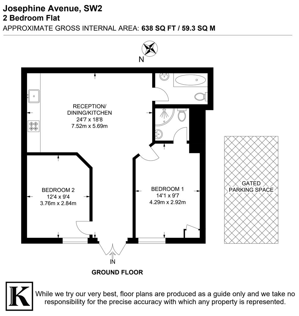 Flat 12 Hermes House, 59a, Josephine Avenue, London floorplan