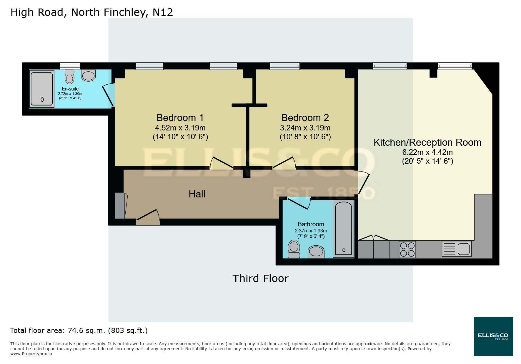 Flat 14 Sheldon House, 904-908, High Road, North Finchley floorplan