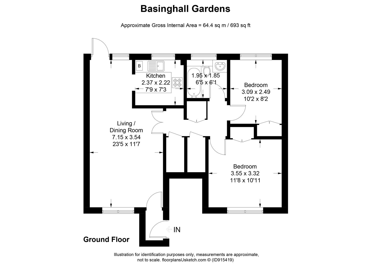 Basinghall Gardens, Sutton SM2, 2 bedroom for sale
