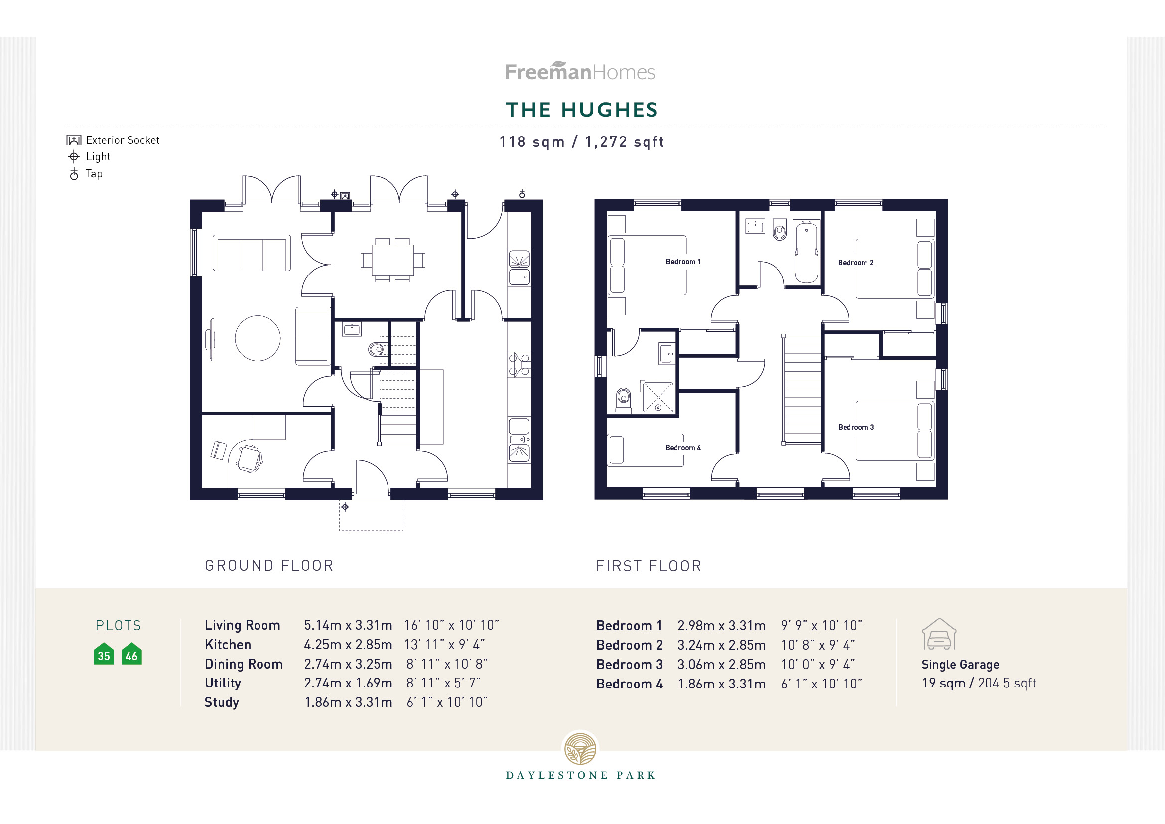 46, Hughes, St. Margarets Drive, Tewkesbury floorplan