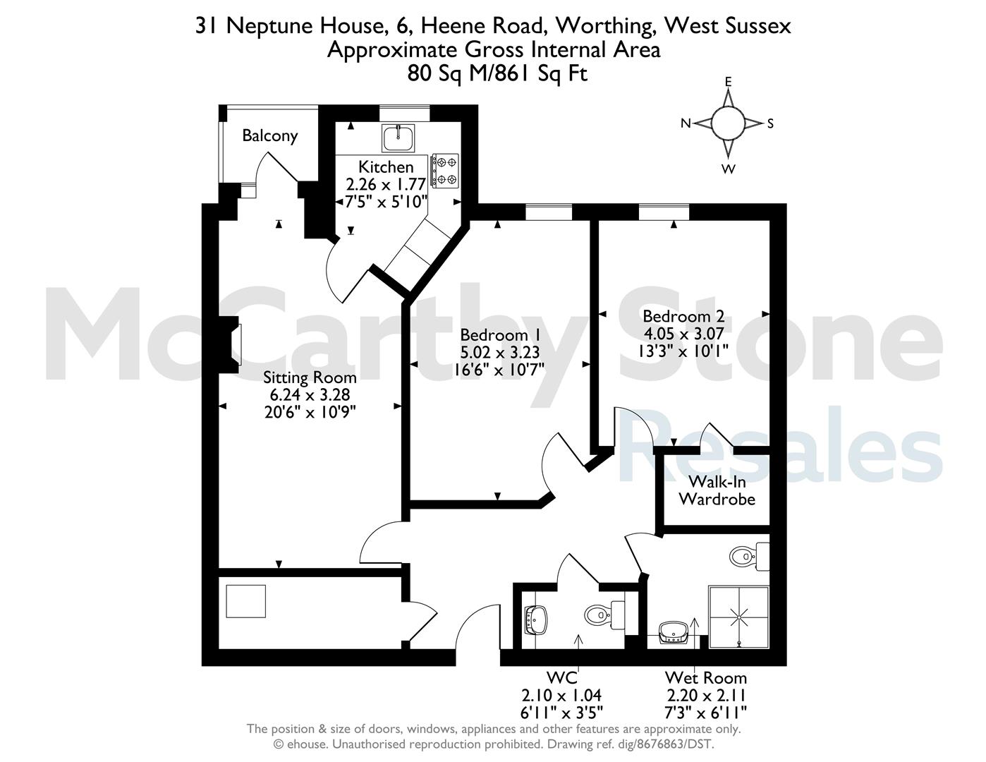 31 Neptune House, Heene Road, Worthing floorplan