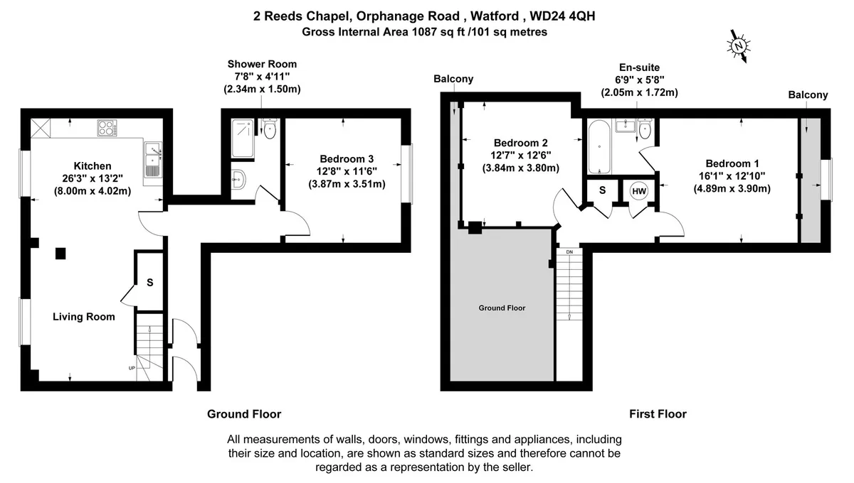 Flat 2 Reeds Chapel, Orphanage Road, Watford floorplan