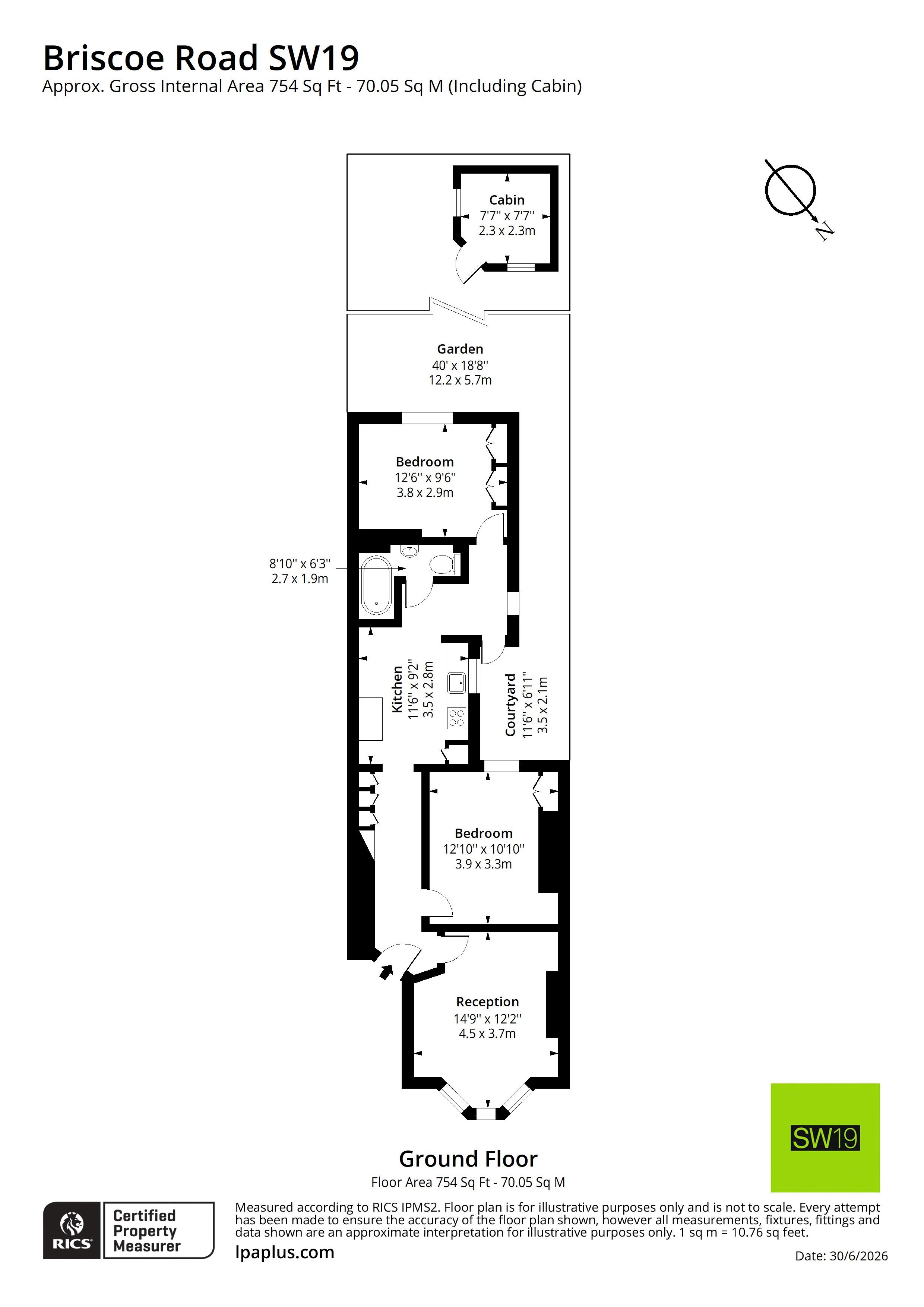 Bottom Flat, 7, Briscoe Road, London floorplan