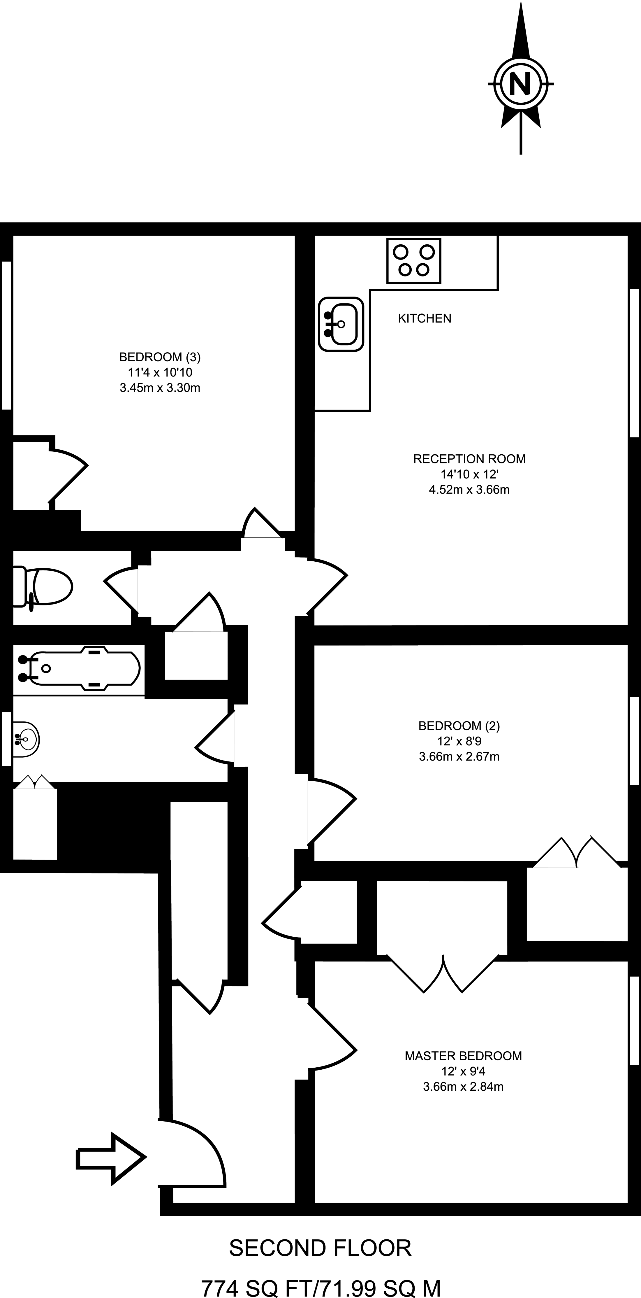 3 Bedrooms Flat to rent in Maskell Road, Earlsfield, London SW17