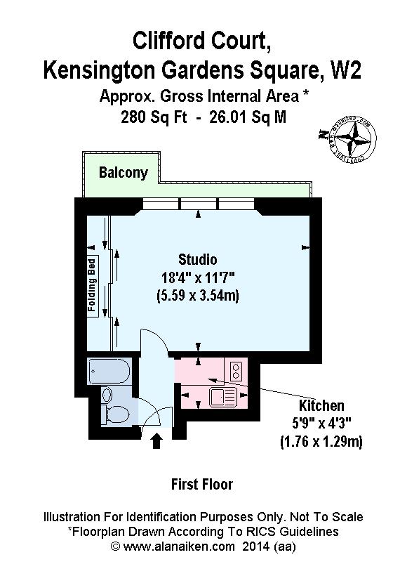 Flat 1.2 Clifford Court24-25 Kensington Gardens Sq. floorplan