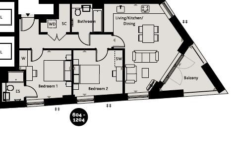 Flat 133, Axion House - 50%, 1, Silver Road, London floorplan