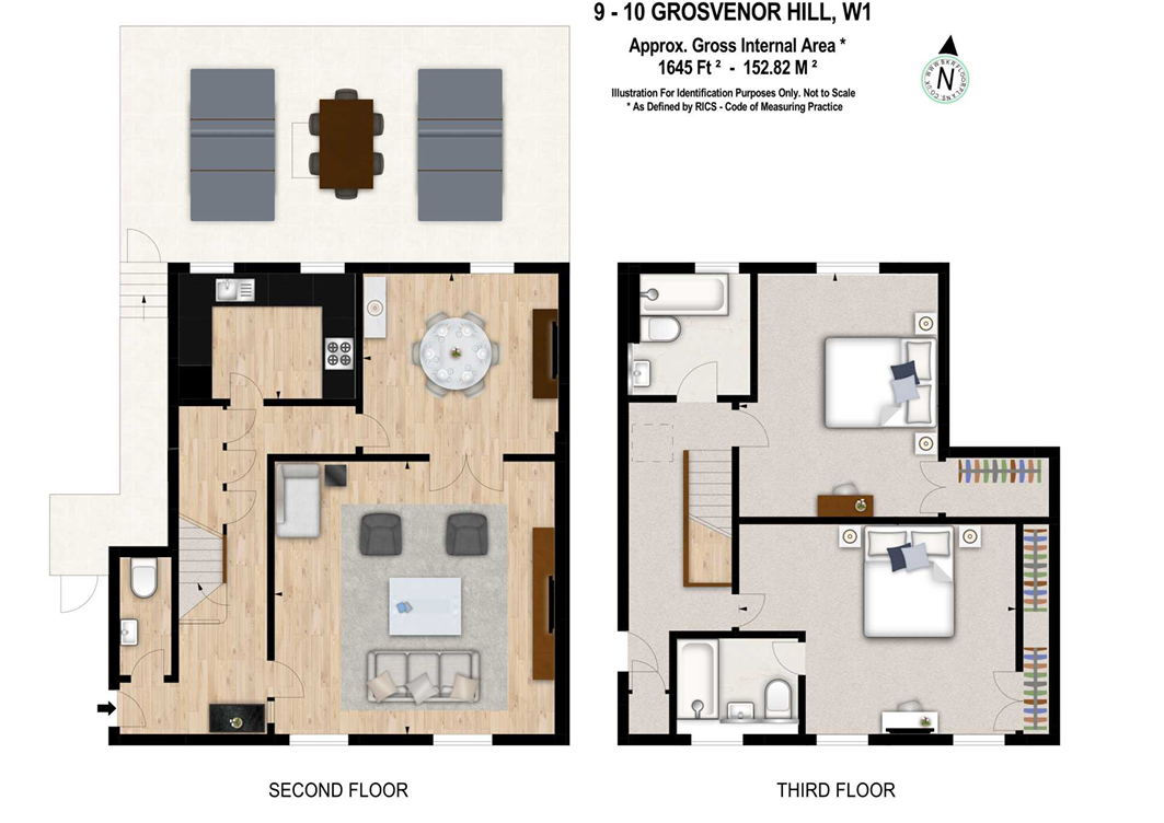 Flat 3,, 9 Grosvenor Hill, London floorplan