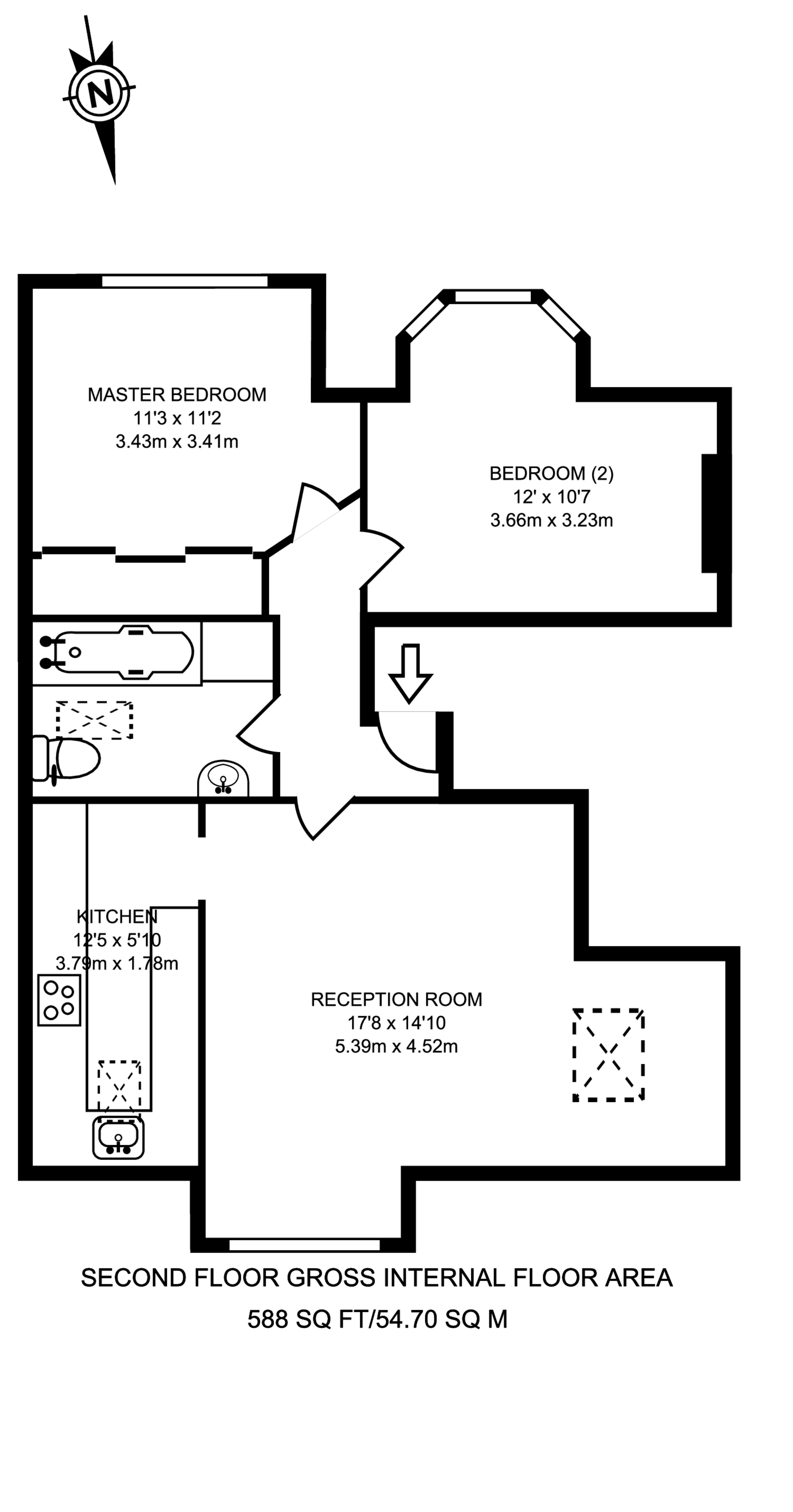Teignmouth Road, NW2, Mapesbury Estate floorplan