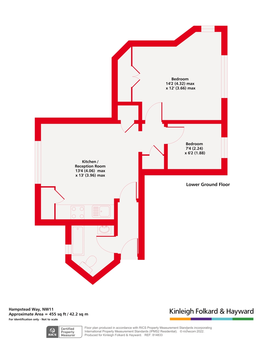 Flat 61B, Heathcroft,, Hampstead Way, London floorplan