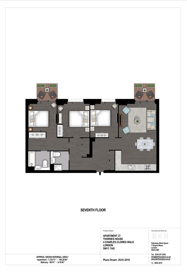 3 Bedrooms Flat to rent in 6-8 Charles Clowes Walk Nine Elms, London SW11