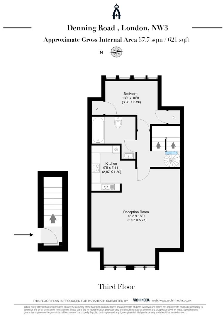 Flat 4, 23, Denning Road, London floorplan