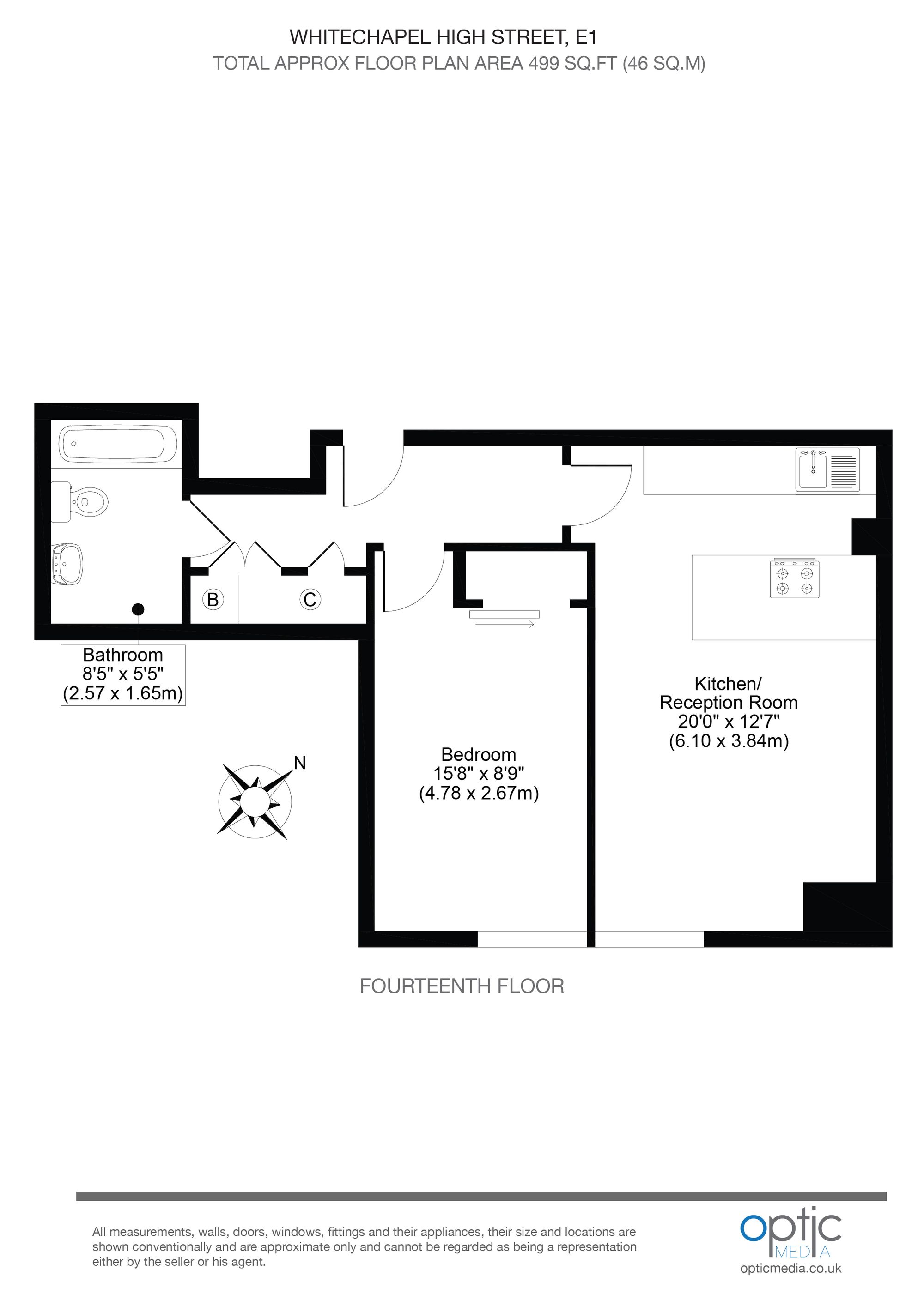 Apt 1412, Crawford Building, London floorplan