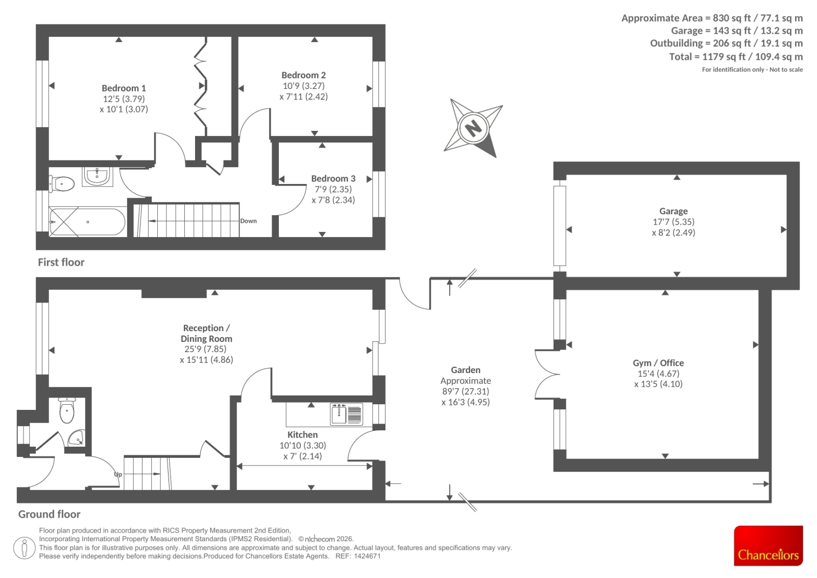 13, Crofton Close, Chertsey floorplan
