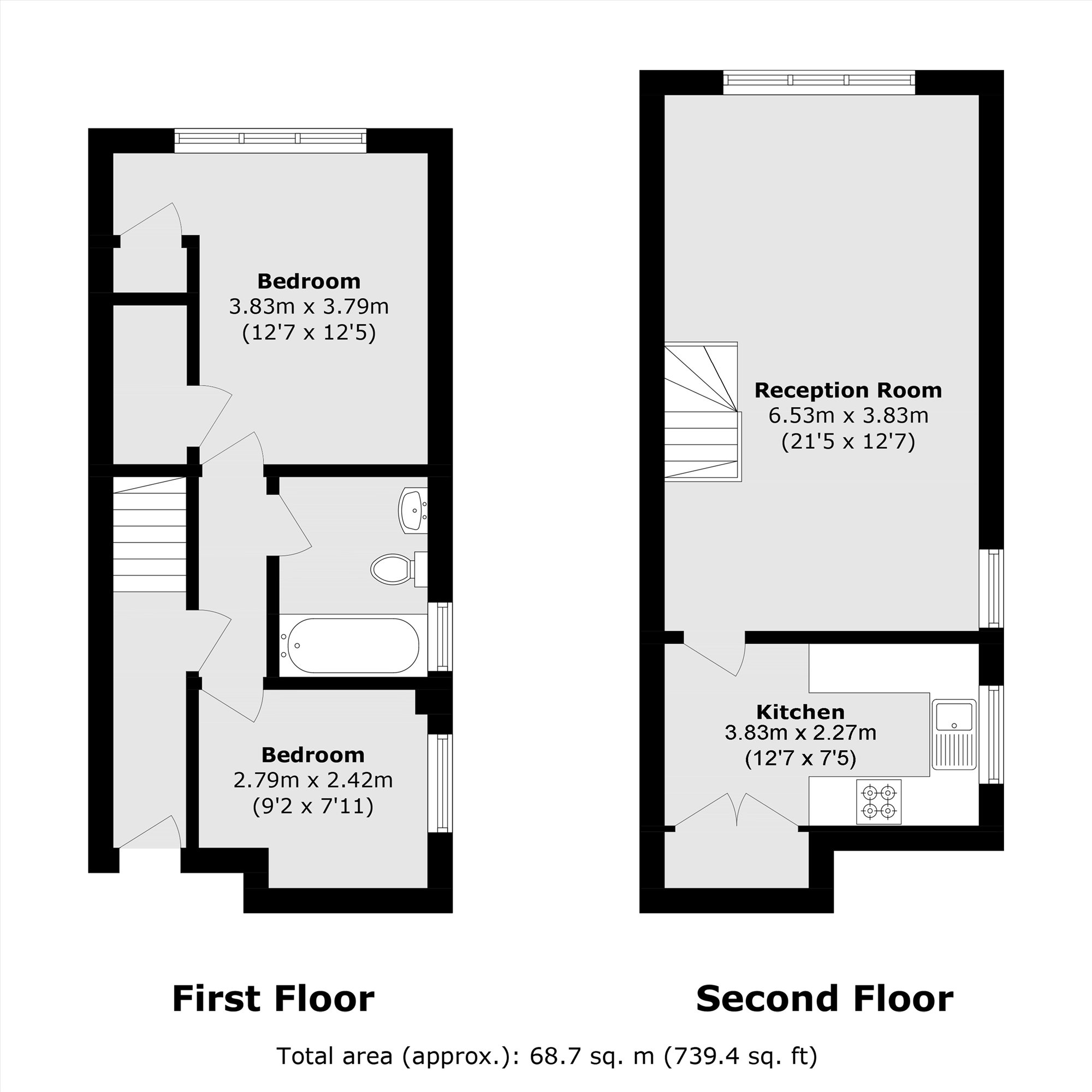 95B, Jerningham Road, London floorplan