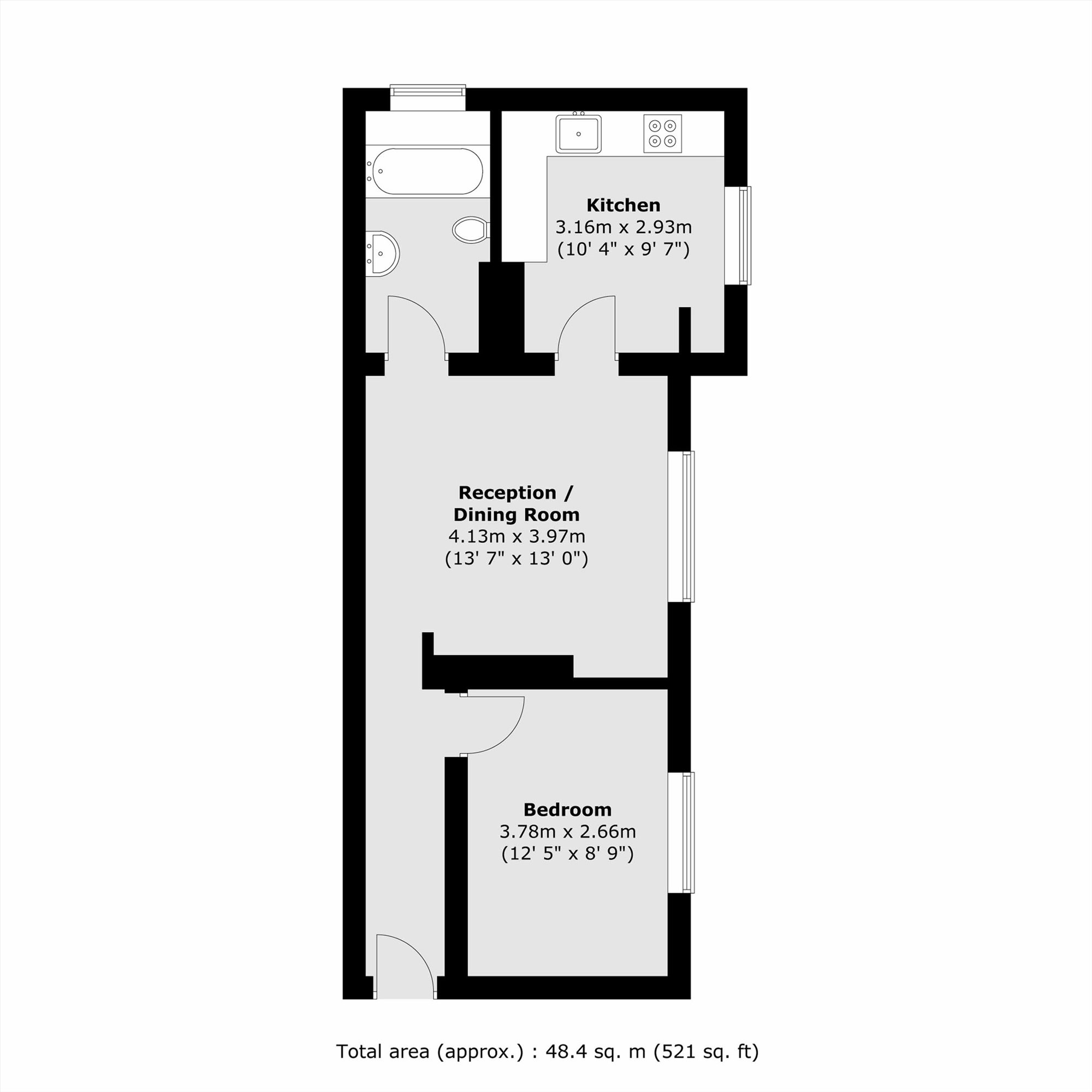 Flat 5, Montfort House, 26, Victoria Park Square, London floorplan