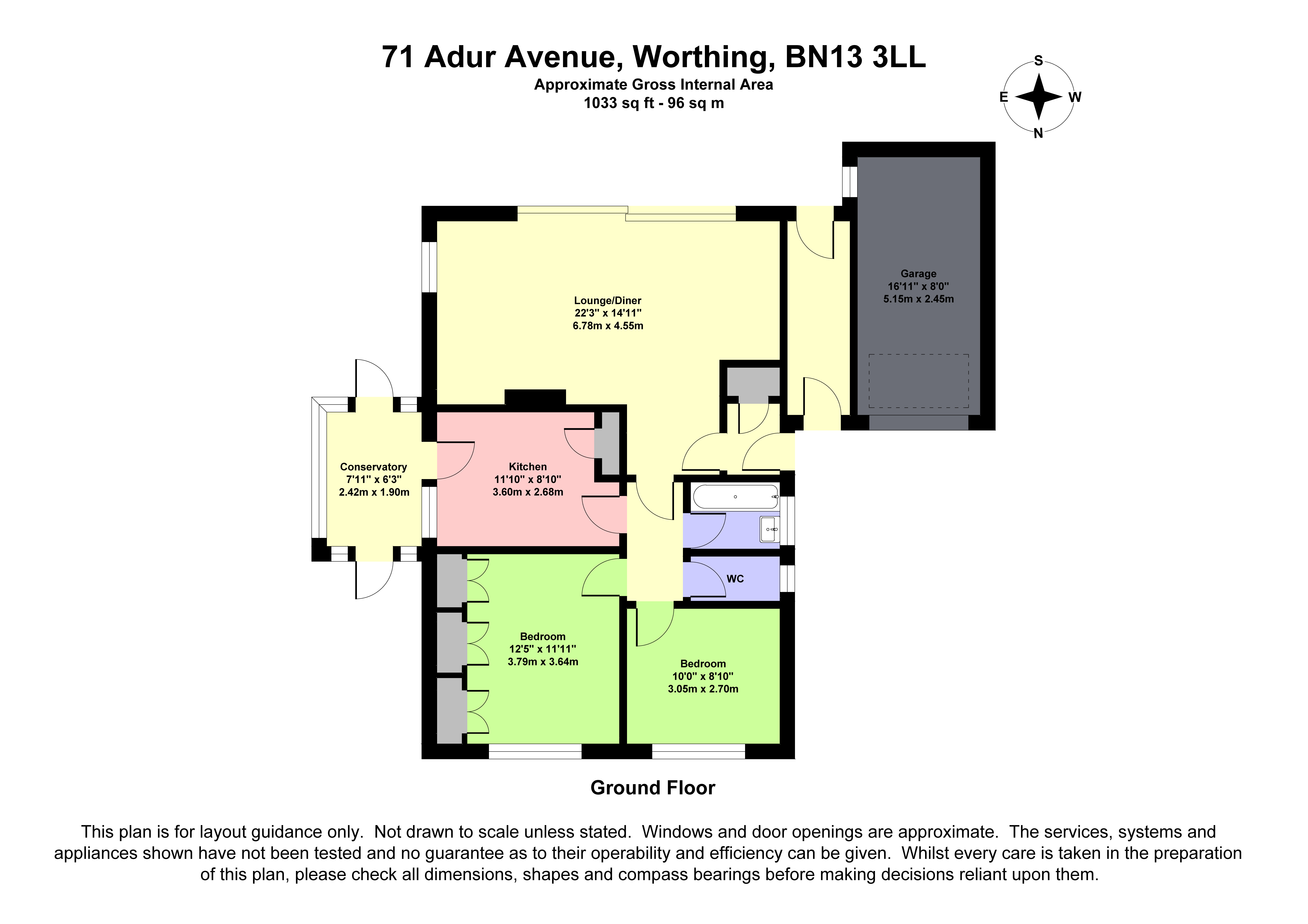 Adur Avenue, Worthing, West Sussex BN13, 2 bedroom bungalow for sale