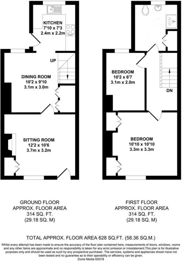 The Freehold, Hadlow, Tonbridge TN11, 2 bedroom terraced house for sale