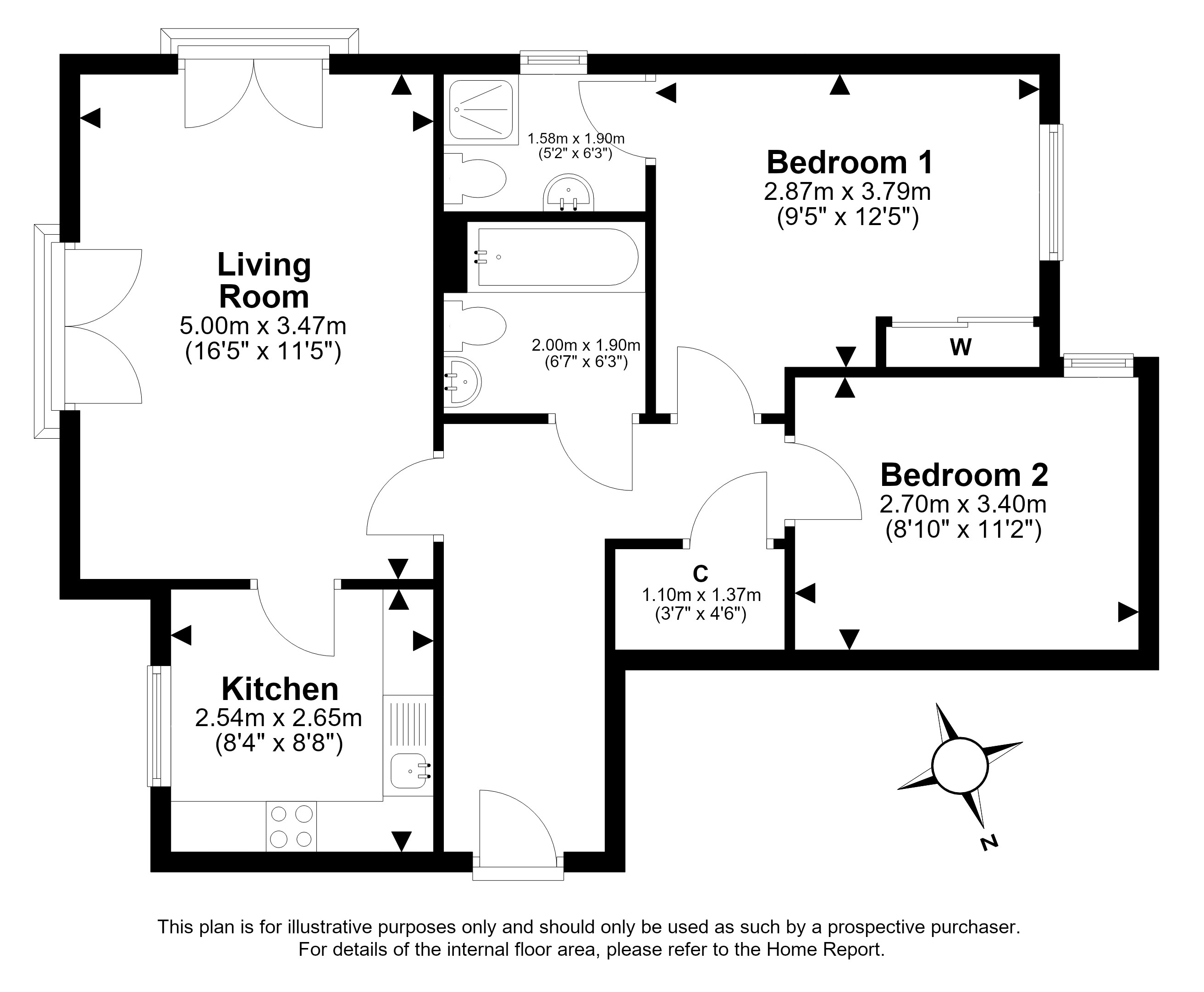 8 (flat 14), Flaxmill Place, Bonnington, Edinburgh floorplan