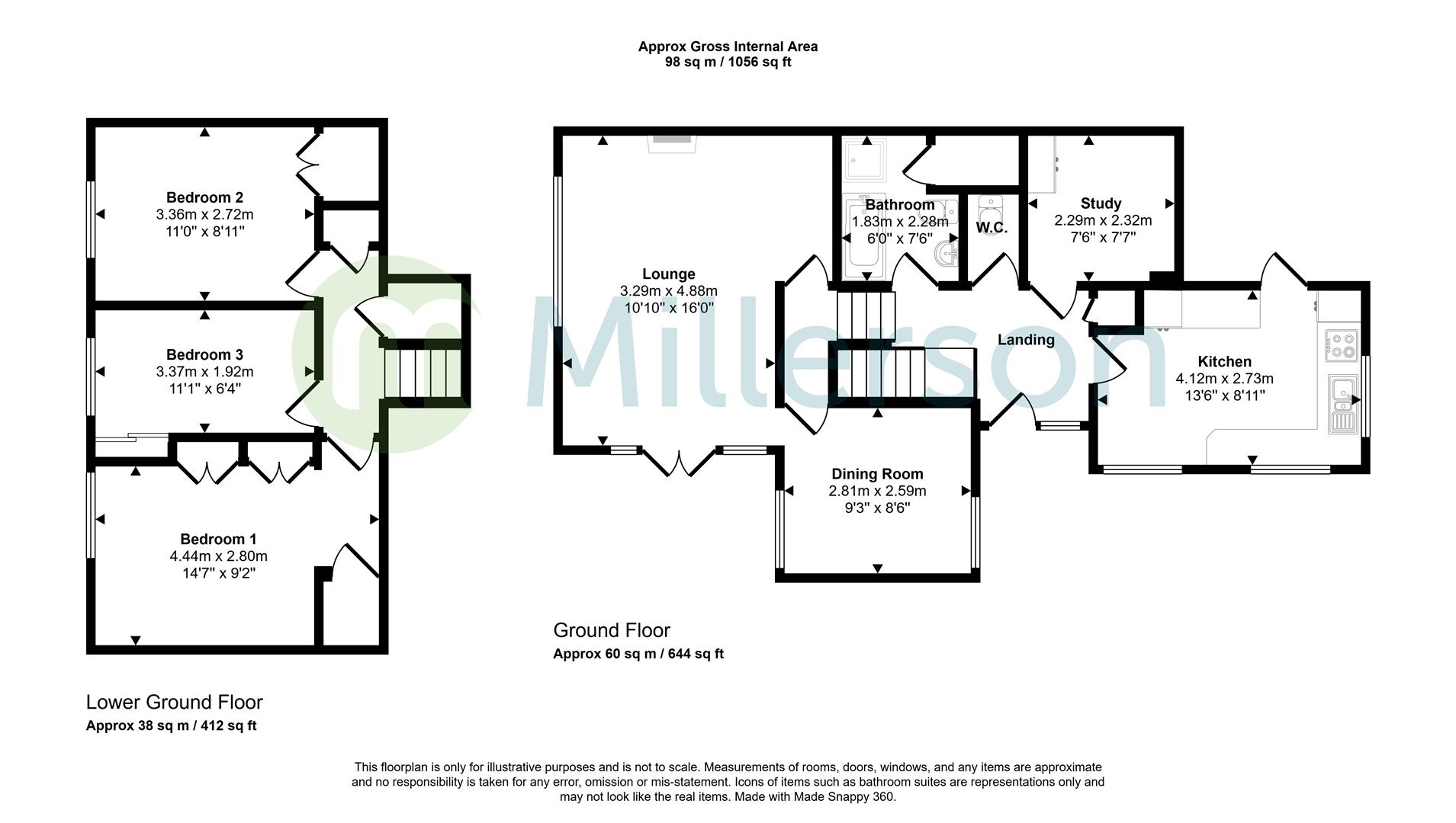 Prideaux Lodge, School Hill, St. Austell floorplan