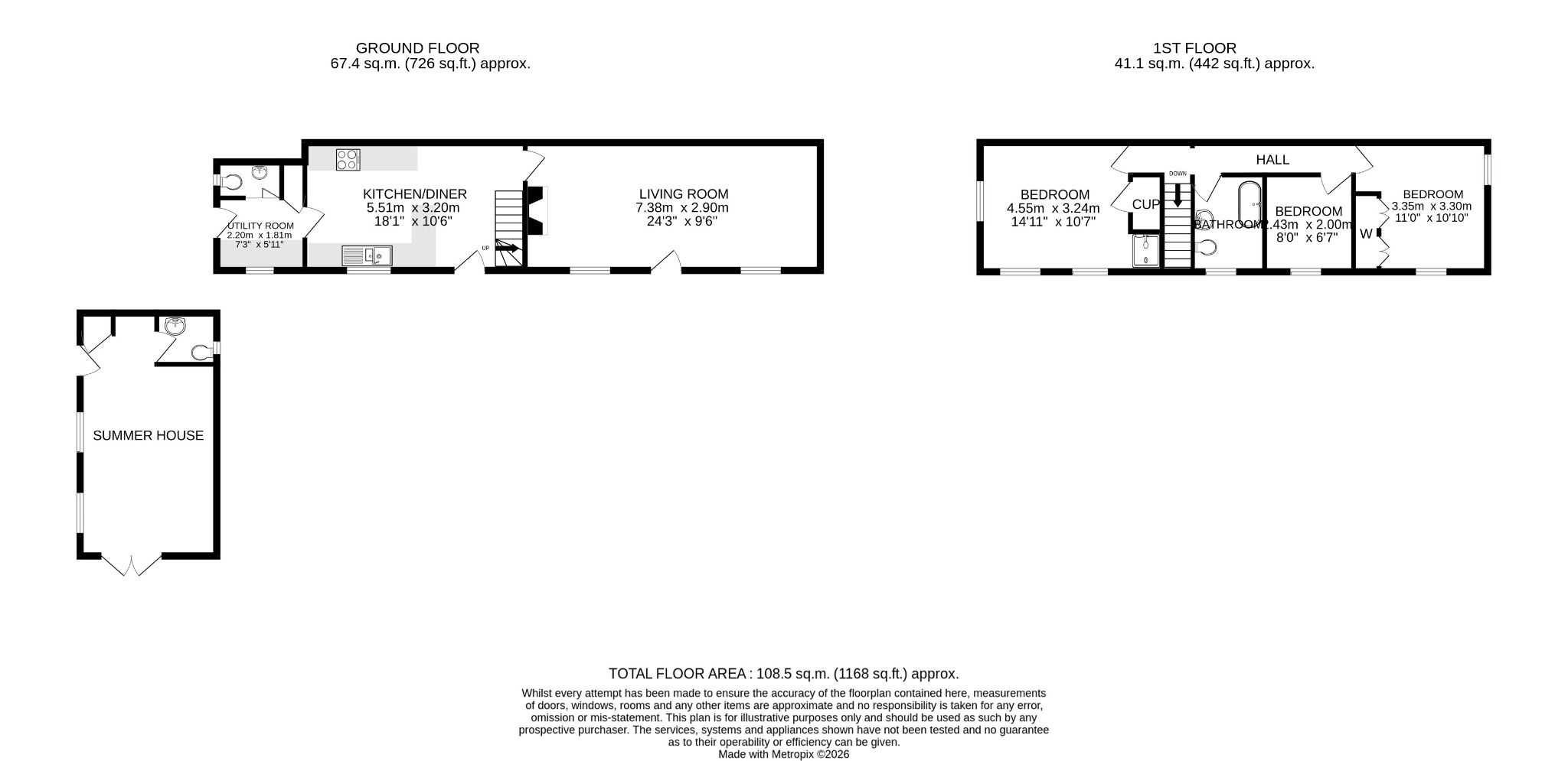 Square Cottage, Cadgwith, Cornwall floorplan
