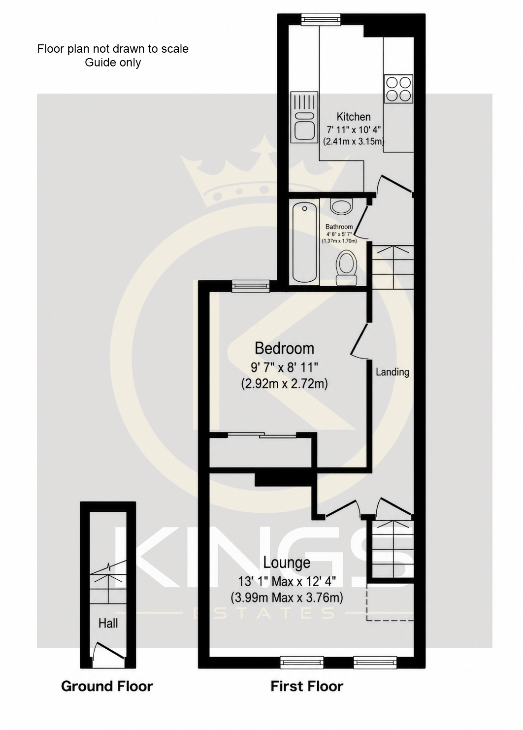 First floor flat, 70, Highland Road, Southsea floorplan