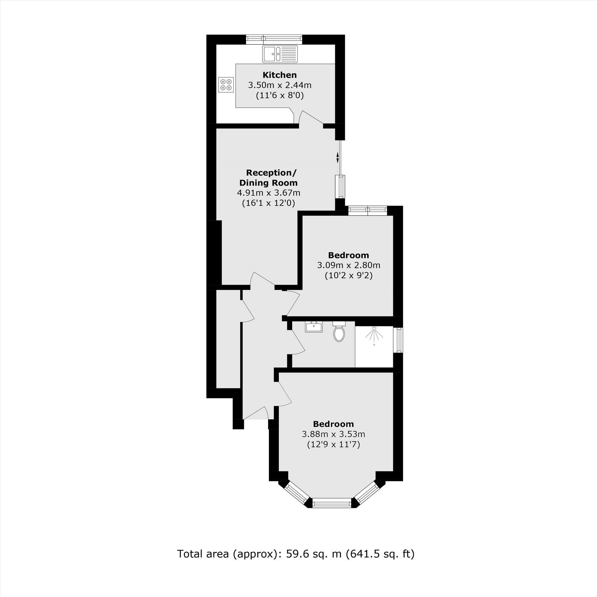 Flat C, 59, Endwell Road, London floorplan