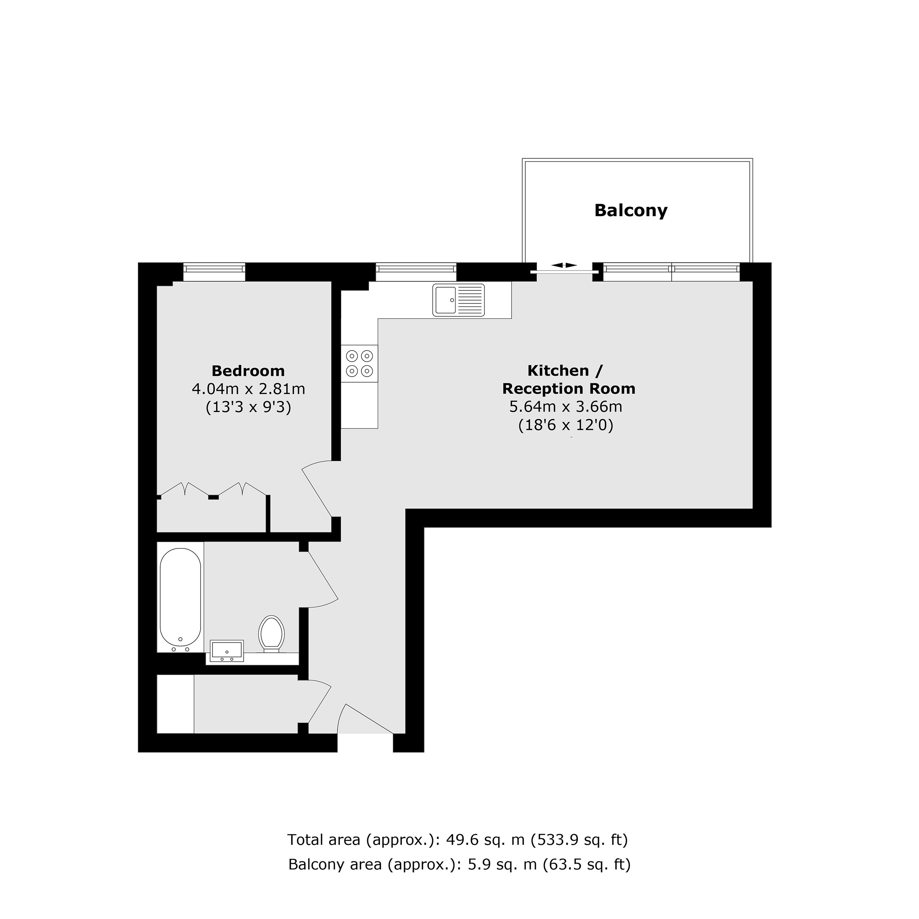 Flat 406, Cobham House, 10, Pegler Square, London floorplan