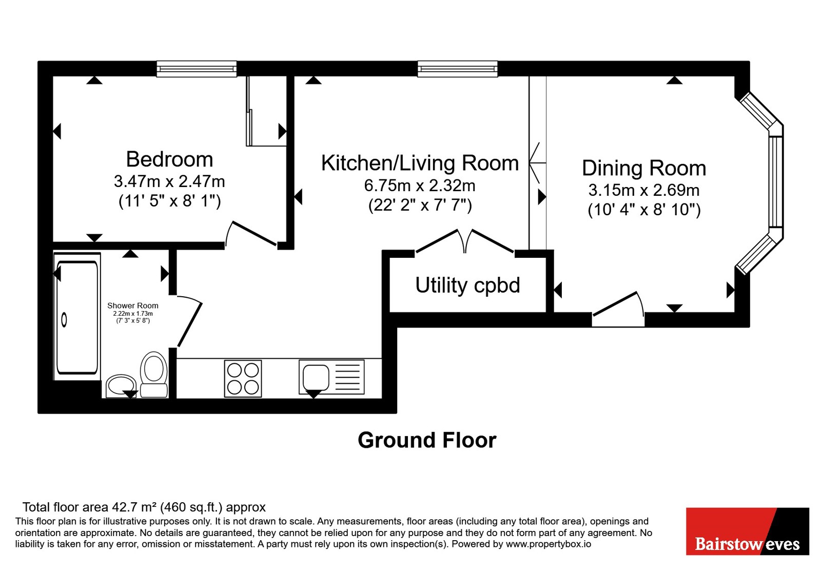 Flat 2, Decimal Court, 10, Whytecliffe Road South, Purley floorplan