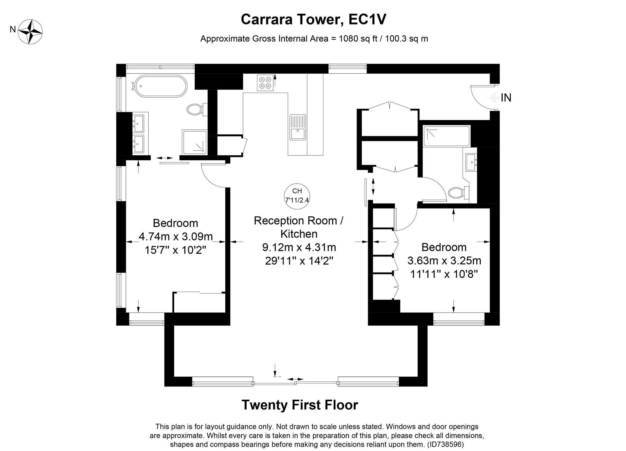 Apt 132, Carrara Tower, London floorplan