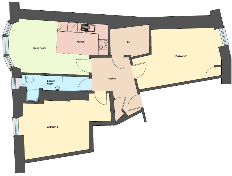 Flat 2/2, 153, Stockwell Street, Glasgow floorplan