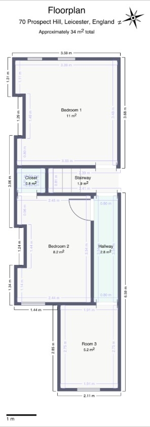 70, Prospect Hill, Leicester floorplan